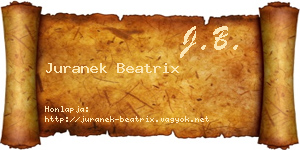 Juranek Beatrix névjegykártya